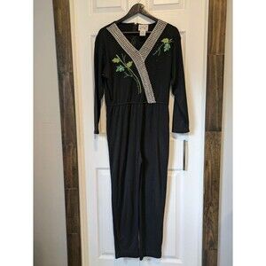 Unique Vintage Lacy Afternoon by Shell Kepler Black Jumpsuit - Size M